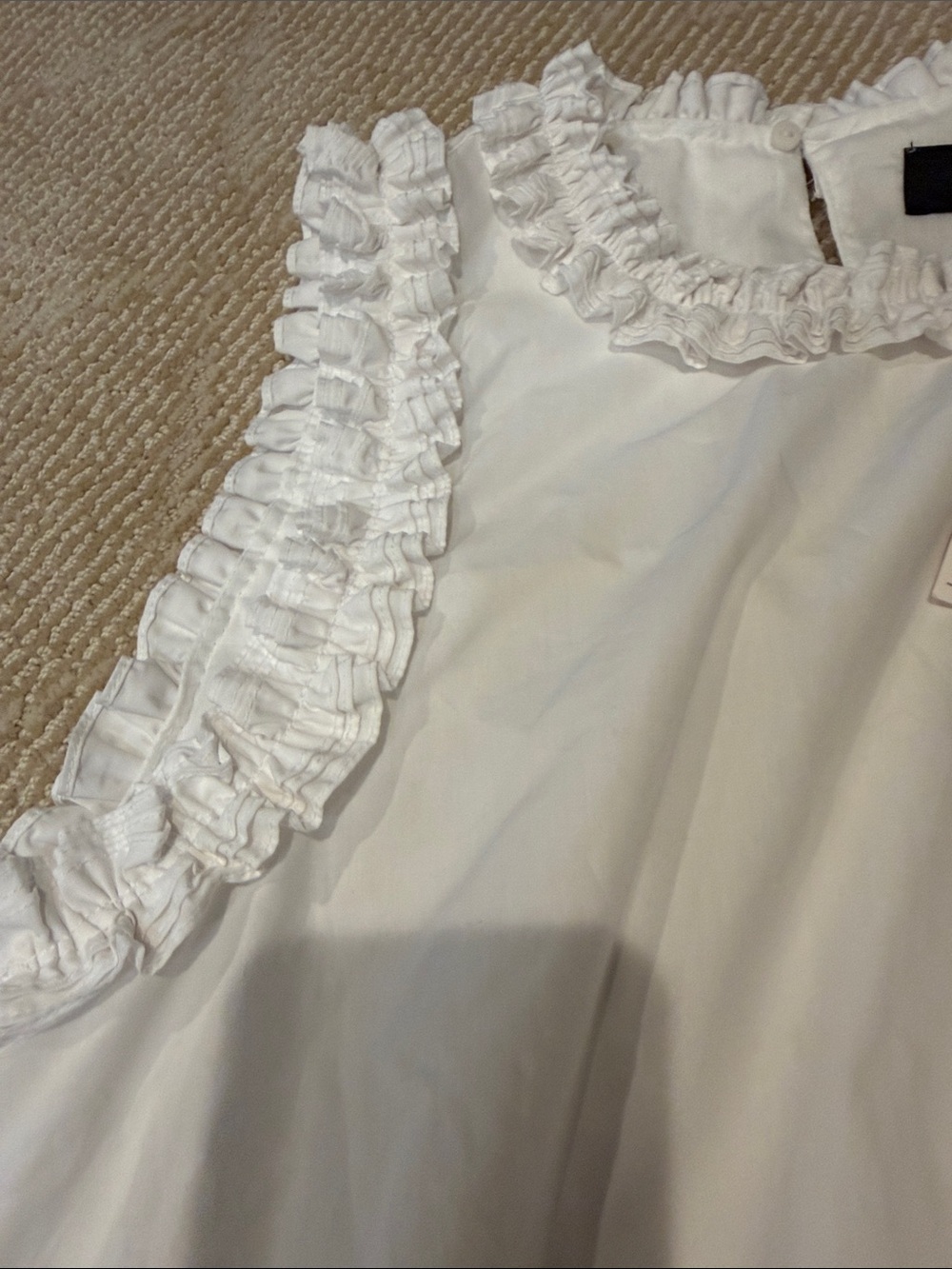 Zara White Ruffled Mini Dress - Picture 3 of 4